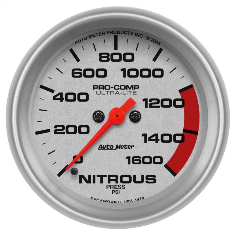 AutoMeter - AutoMeter GAUGE, NITROUS PRESS, 2 5/8" , 1600PSI, DIGITAL STEPPER MOTOR, ULTRA-LITE 4474