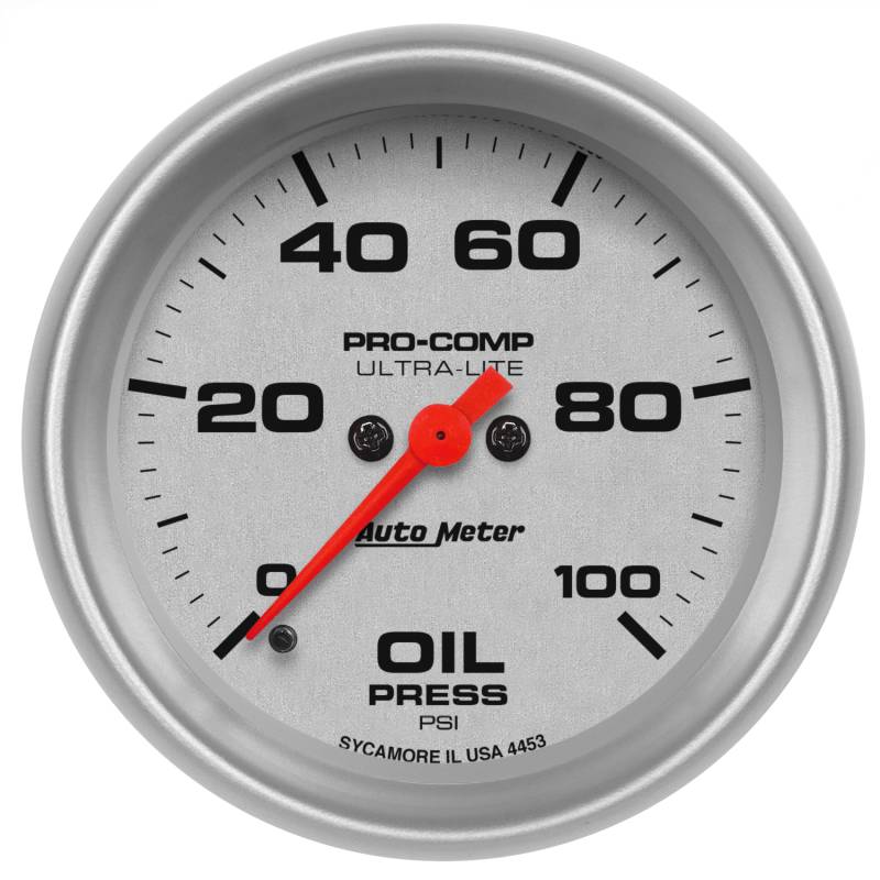 AutoMeter - AutoMeter GAUGE, OIL PRESS, 2 5/8in, 100PSI, DIGITAL STEPPER MOTOR, ULTRA-LITE 4453