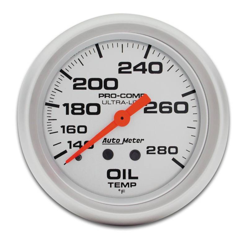 AutoMeter - AutoMeter GAUGE, OIL TEMP, 2 5/8" , 140-280 Degrees F, MECHANICAL, ULTRA-LITE 4441