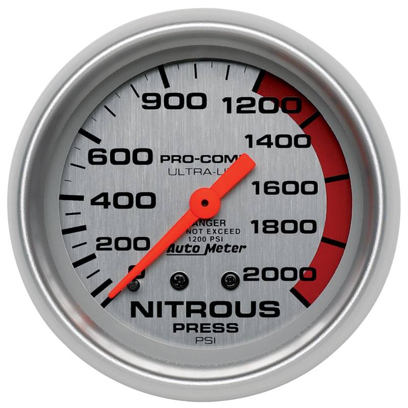 AutoMeter - AutoMeter GAUGE, NITROUS PRESSURE, 2 5/8" , 2000PSI, MECHANICAL, ULTRA-LITE 4428