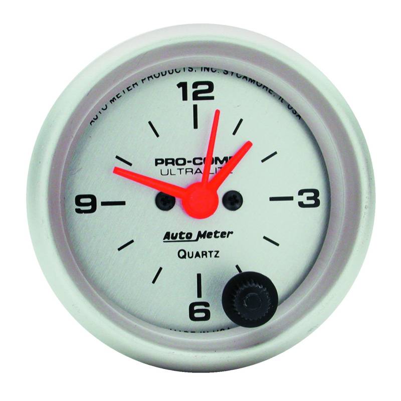 AutoMeter - AutoMeter GAUGE, CLOCK, 2 1/16" , 12HR, ANALOG, ULTRA-LITE 4385