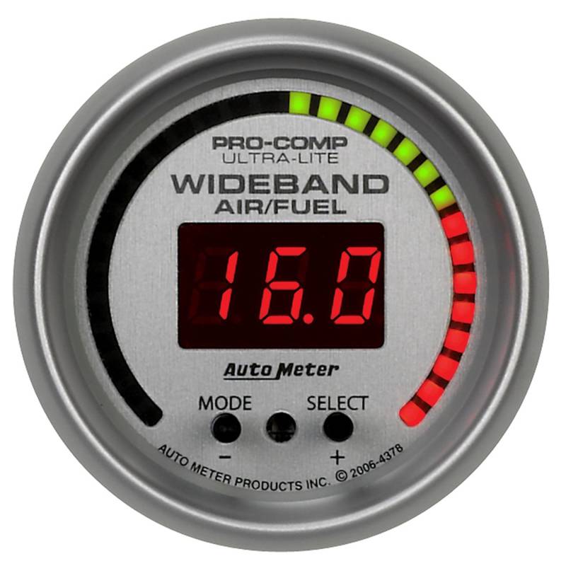 AutoMeter - AutoMeter GAUGE, AIR/FUEL RATIO-PRO, 2 1/16", 10:1-20:1, DIGITAL W/ PEAK & WRN, ULTRA-LITE 4378