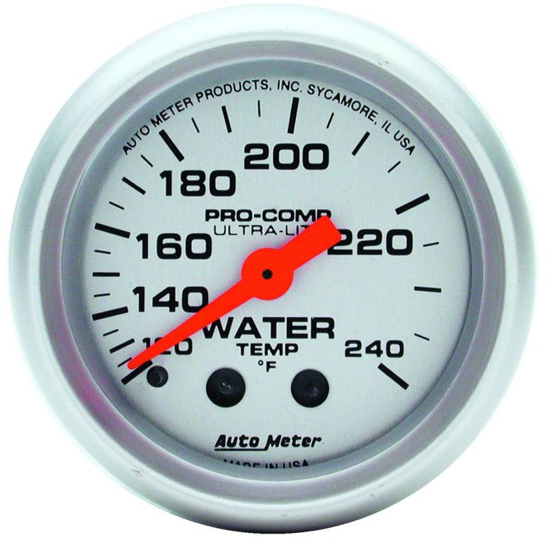 AutoMeter - AutoMeter GAUGE, WATER TEMP, 2 1/16" , 120-240 Degrees F, MECHANICAL, ULTRA-LITE 4332
