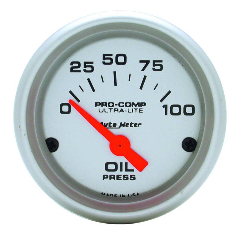 AutoMeter - AutoMeter GAUGE, OIL PRESSURE, 2 1/16" , 100PSI, ELECTRIC, ULTRA-LITE 4327