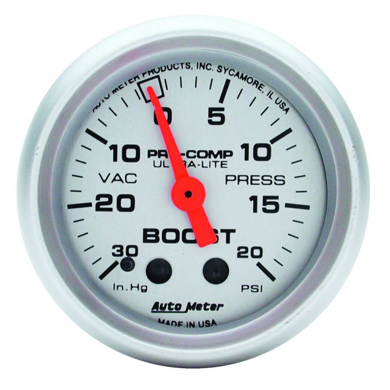 AutoMeter - AutoMeter GAUGE, VAC/BOOST, 2 1/16" , 30INHG-20PSI, MECHANICAL, ULTRA-LITE 4301