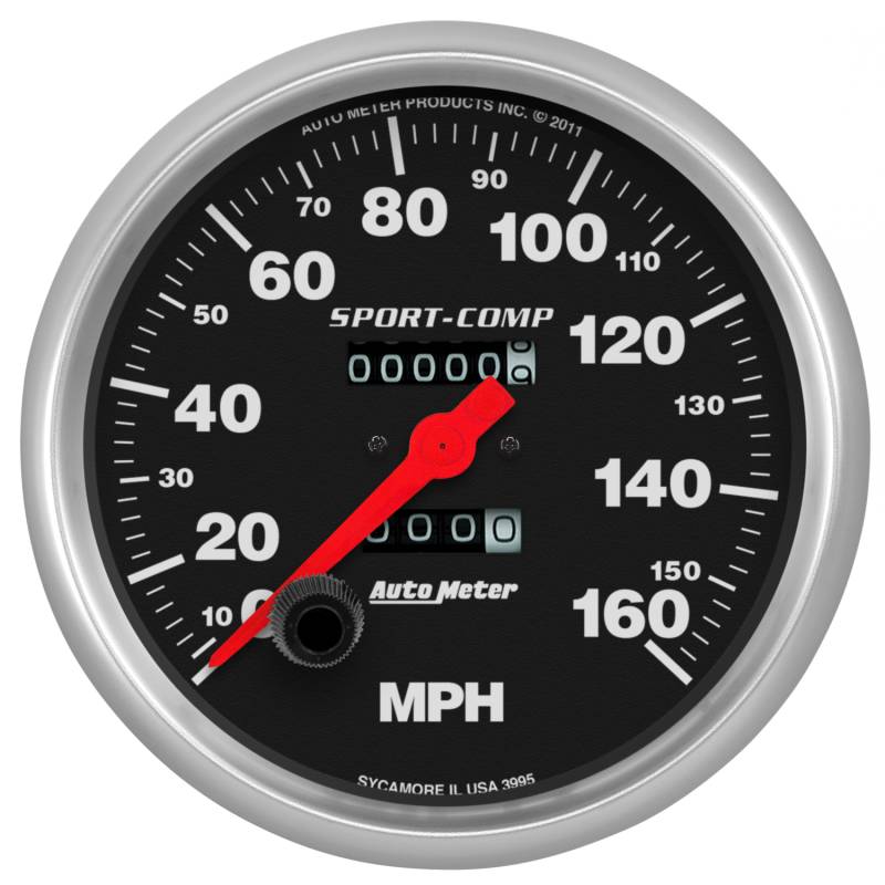 AutoMeter - AutoMeter GAUGE, SPEEDOMETER, 5" , 160MPH, MECHANICAL, SPORT-COMP 3995
