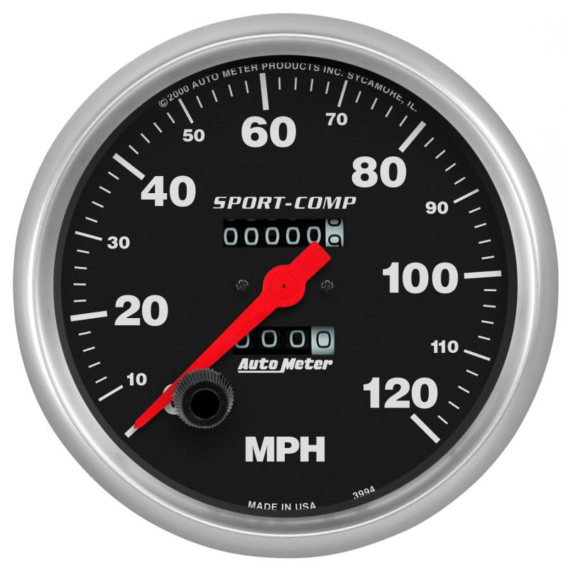AutoMeter - AutoMeter GAUGE, SPEEDOMETER, 5" , 120MPH, MECHANICAL, SPORT-COMP 3994