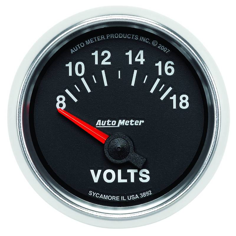 AutoMeter - AutoMeter GAUGE, VOLTMETER, 2 1/16" , 18V, ELECTRIC, GS 3892