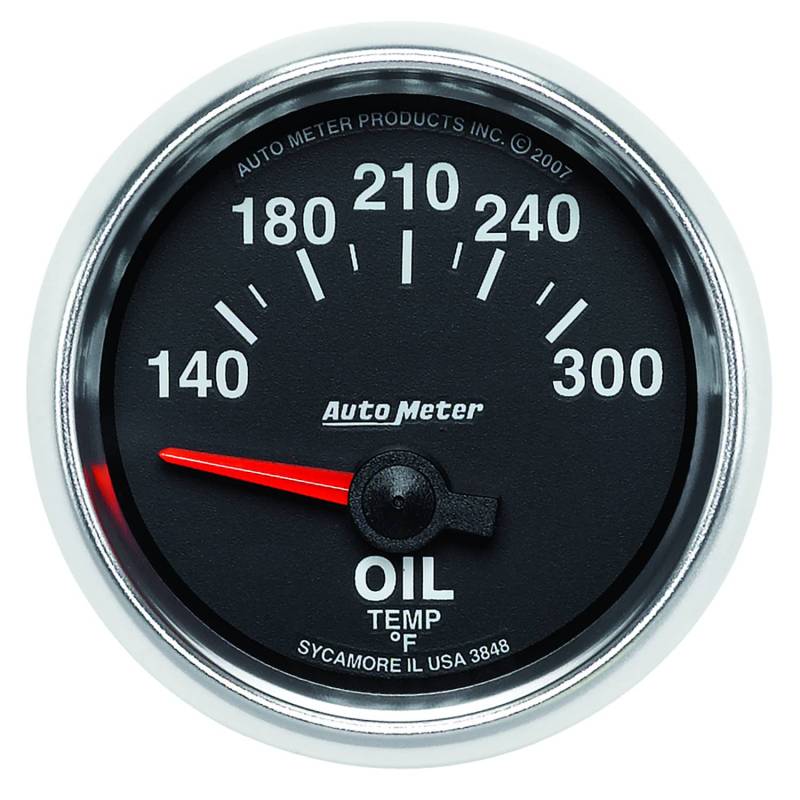 AutoMeter - AutoMeter GAUGE, OIL TEMP, 2 1/16" , 140-300 Degrees F, ELECTRIC, GS 3848