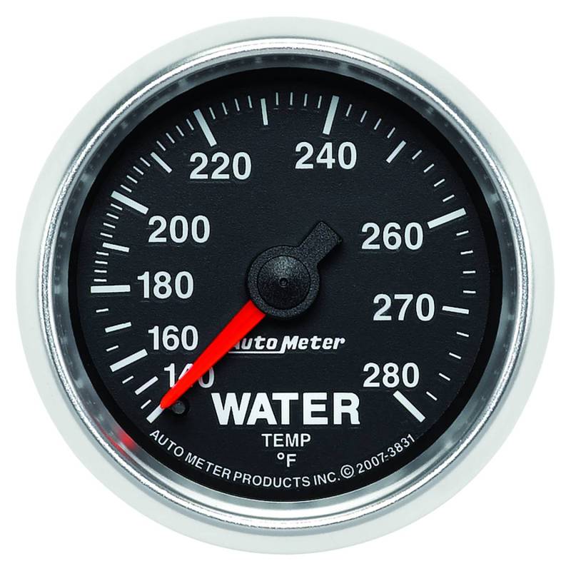 AutoMeter - AutoMeter GAUGE, WATER TEMP, 2 1/16" , 140-280 Degrees F, MECHANICAL, GS 3831