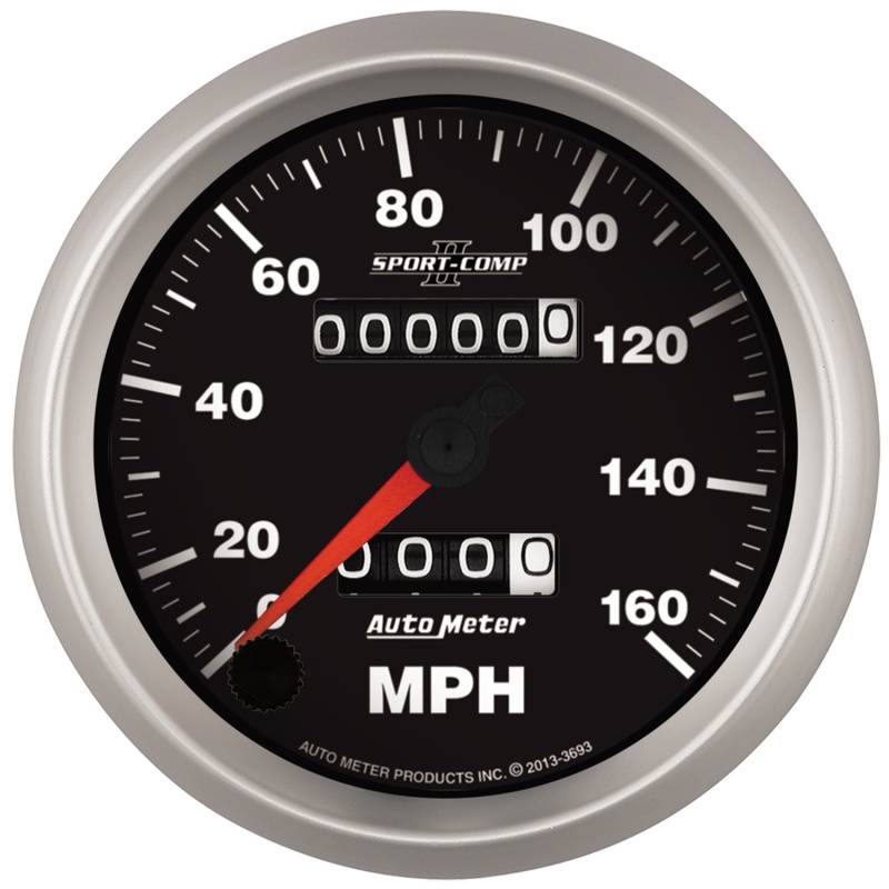 AutoMeter - AutoMeter GAUGE, SPEEDOMETER, 3 3/8" , 160MPH, MECHANICAL, SPORT-COMP II 3693