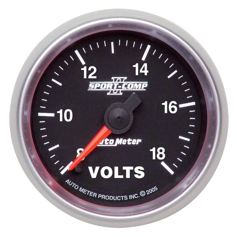 AutoMeter - AutoMeter GAUGE, VOLTMETER, 2 1/16" , 18V, DIGITAL STEPPER MOTOR, SPORT-COMP II 3691