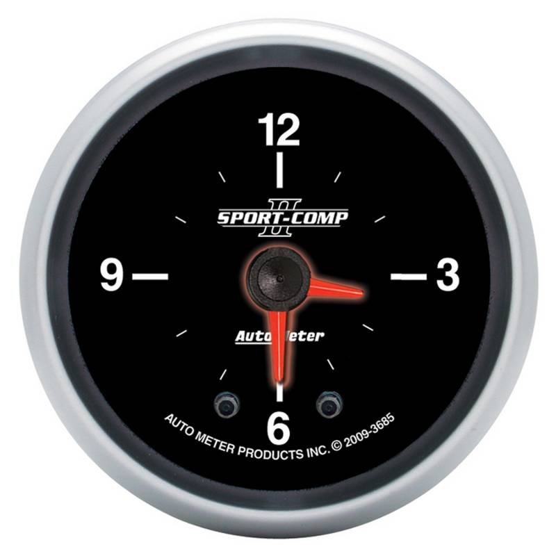 AutoMeter - AutoMeter GAUGE, CLOCK, 2 1/16" , 12HR, ANALOG, SPORT-COMP II 3685