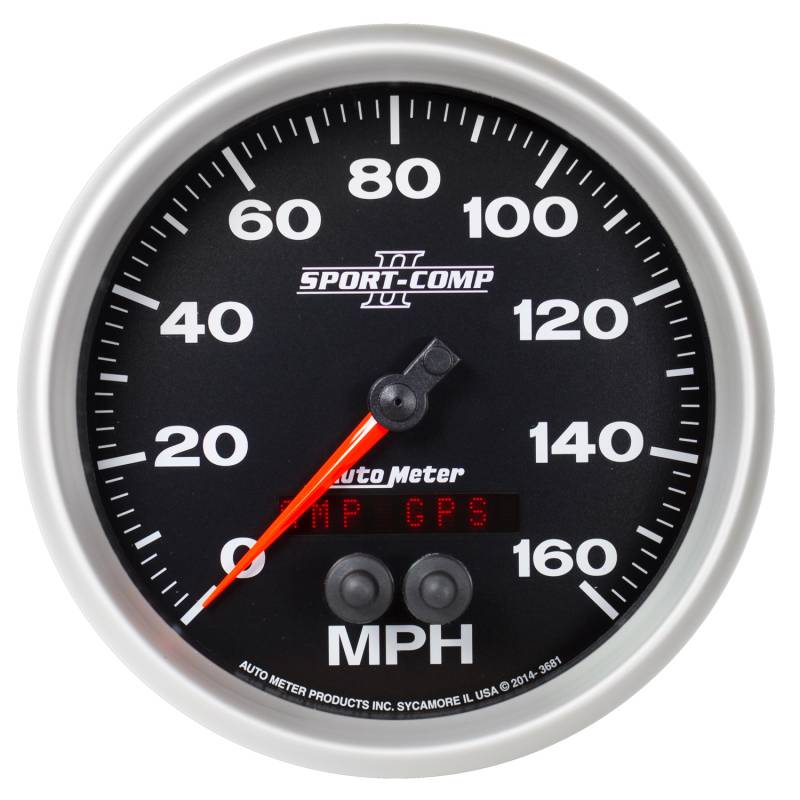 AutoMeter - AutoMeter GAUGE, SPEEDOMETER, 5" , 160MPH, GPS, SPORT-COMP II 3681