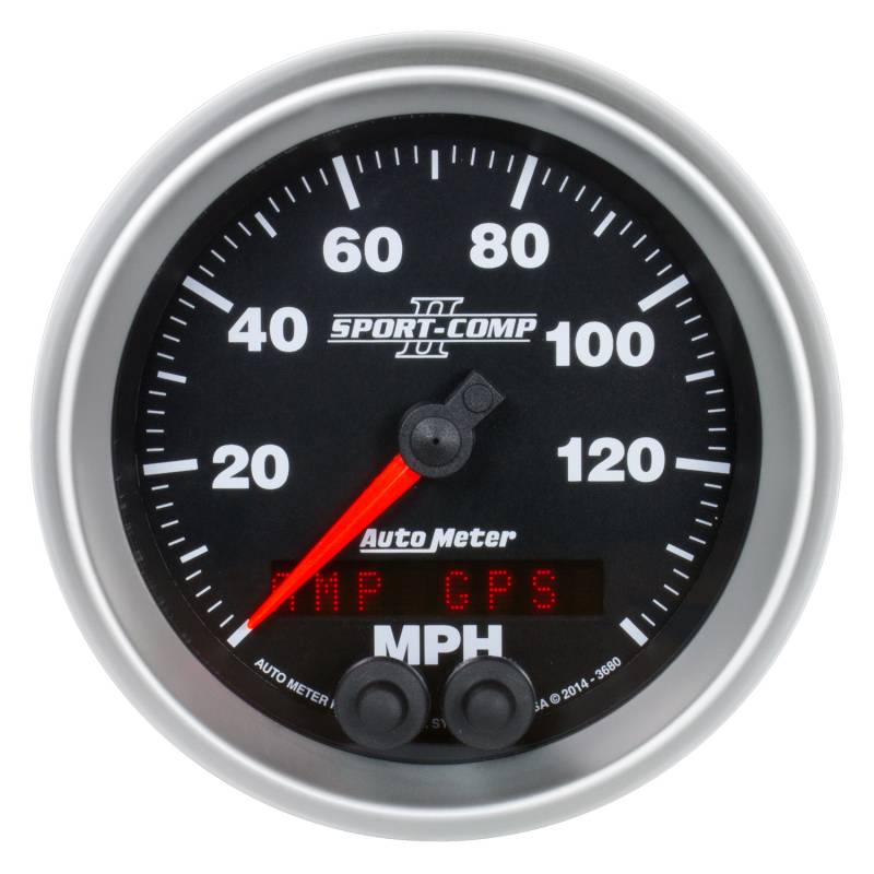 AutoMeter - AutoMeter GAUGE, SPEEDOMETER, 3 3/8" , 140MPH, GPS, SPORT-COMP II 3680