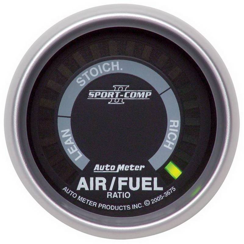 AutoMeter - AutoMeter GAUGE, AIR/FUEL RATIO-NARROWBAND, 2 1/16" , LEAN-RICH, LED ARRAY, SPORT-COMP II 3675