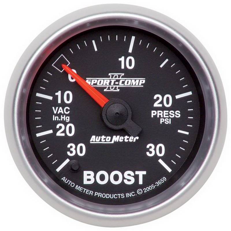 AutoMeter - AutoMeter GAUGE, VAC/BOOST, 2 1/16in, 30INHG-30PSI, DIGITAL STEPPER MOTOR, SPORT-COMP II 3659