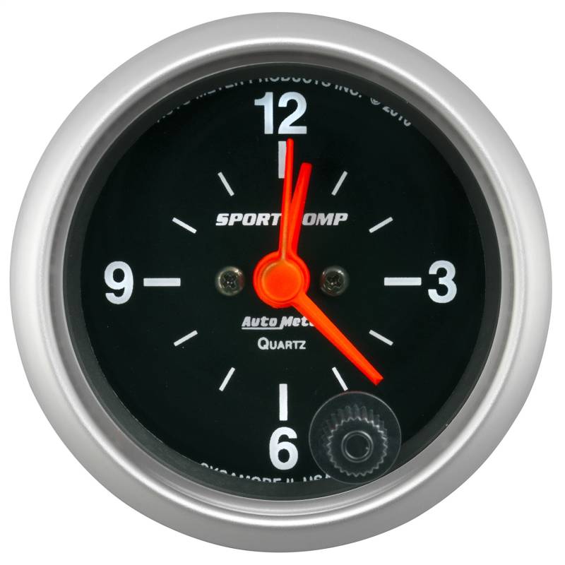 AutoMeter - AutoMeter GAUGE, CLOCK, 2 1/16" , 12HR, ANALOG, SPORT-COMP 3385