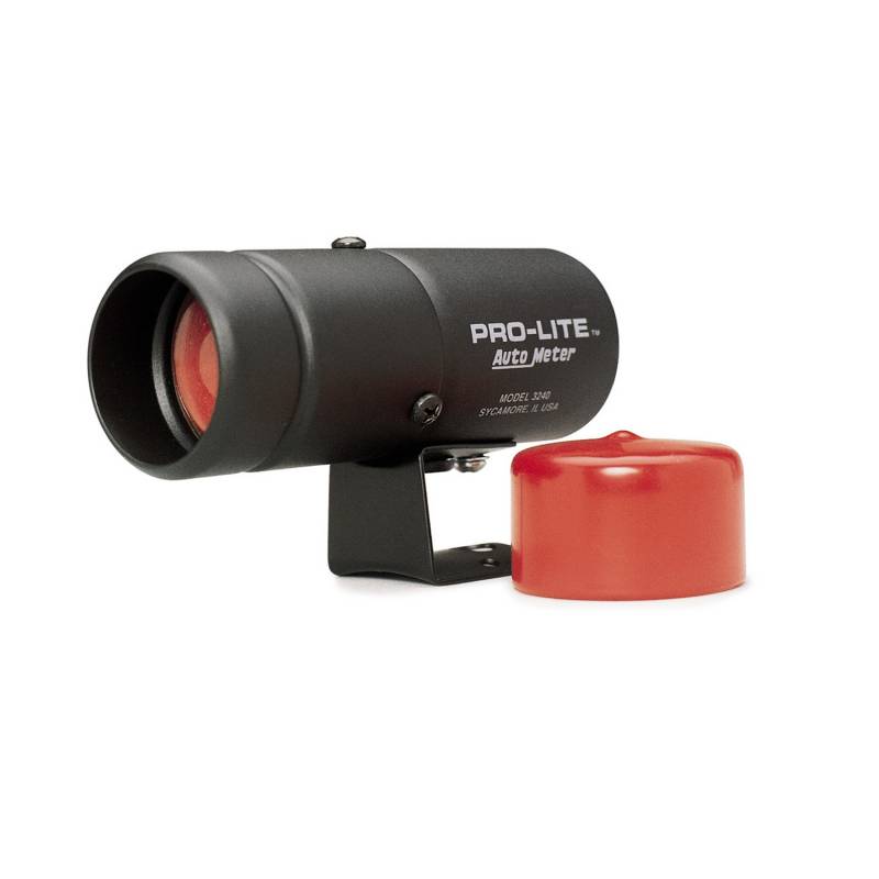 AutoMeter - AutoMeter WARNING LIGHT, BLACK PRO-LITE, INCL. RED LENS & NIGHT COVER 3240
