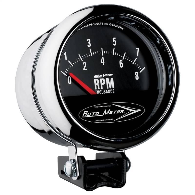 AutoMeter - AutoMeter GAUGE, TACH, 3 3/4" , 8K RPM, PEDESTAL W/RETRO SHORT SWEEP, TRADITIONAL CHROME 2897
