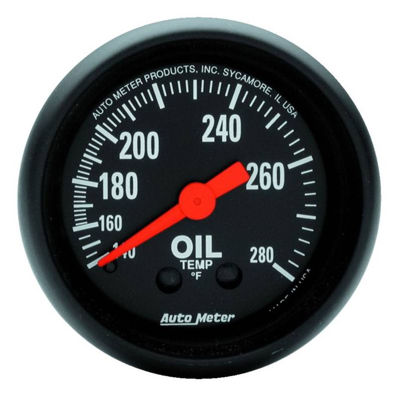 AutoMeter - AutoMeter GAUGE, OIL TEMP, 2 1/16" , 140-280 Degrees F, MECHANICAL, Z-SERIES 2609