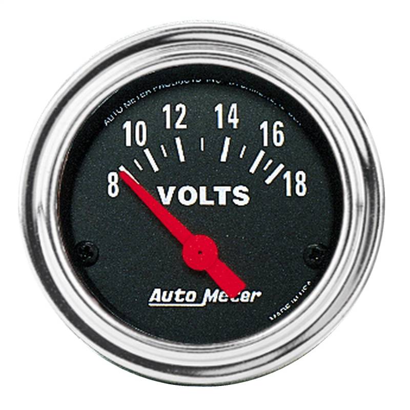 AutoMeter - AutoMeter GAUGE, VOLTMETER, 2 1/16" , 18V, ELEC, TRADITIONAL CHROME 2592