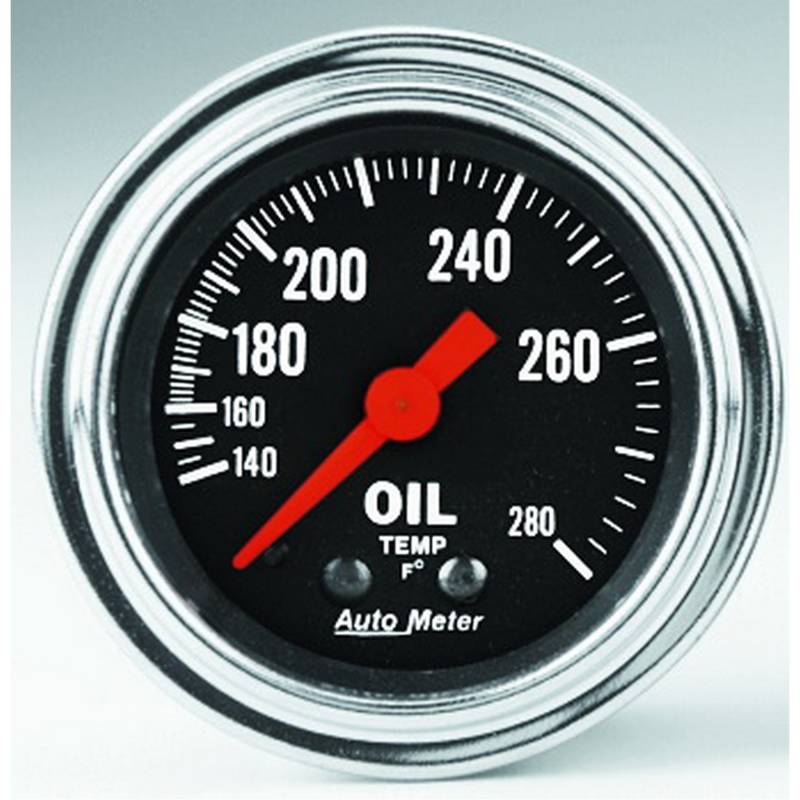 AutoMeter - AutoMeter GAUGE, OIL TEMP, 2 1/16" , 140-280 Degrees F, MECHANICAL, TRADITIONAL CHROME 2441