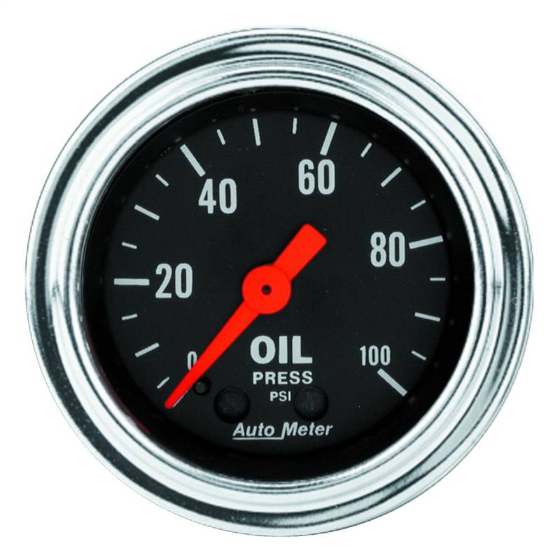 AutoMeter - AutoMeter GAUGE, OIL PRESSURE, 2 1/16" , 100PSI, MECHANICAL, TRADITIONAL CHROME 2421