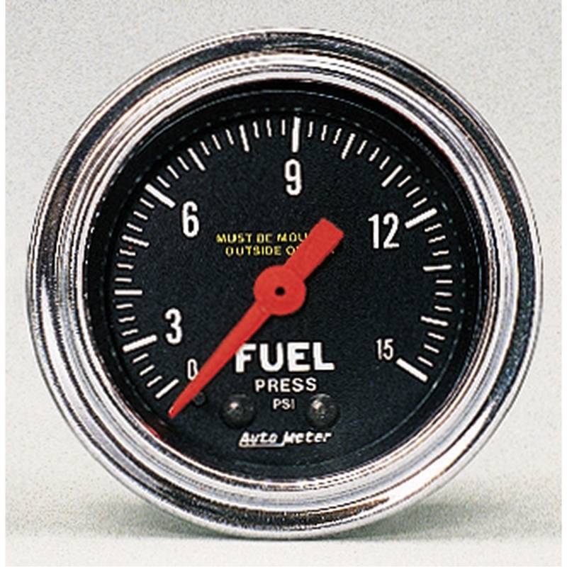 AutoMeter - AutoMeter GAUGE, FUEL PRESSURE, 2 1/16" , 15PSI, MECHANICAL, TRADITIONAL CHROME 2411