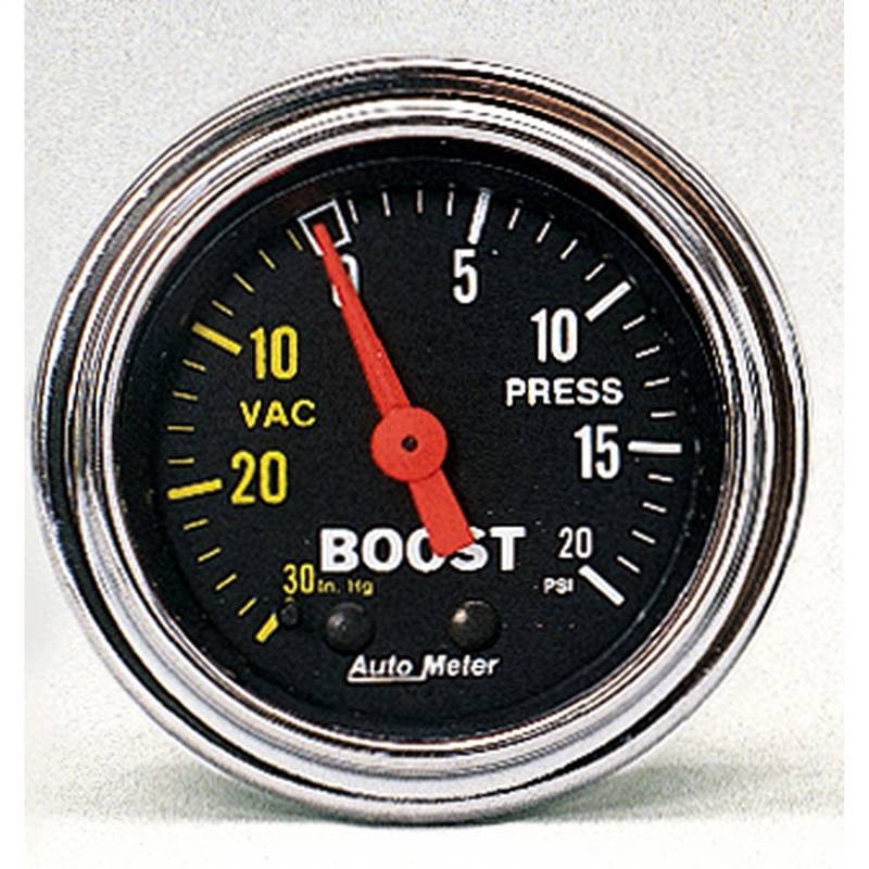 AutoMeter - AutoMeter GAUGE, VAC/BOOST, 2 1/16" , 30INHG-20PSI, MECHANICAL, TRADITIONAL CHROME 2401