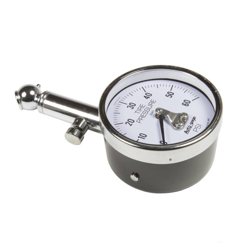 AutoMeter - AutoMeter GAUGE, TIRE PRESSURE, ANALOG, 60PSI, WHITE DIAL, W/ PEAK HOLD, AUTOGAGE 2343