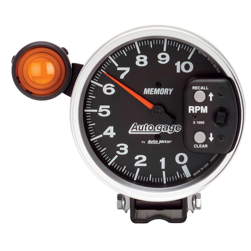 AutoMeter - AutoMeter GAUGE, TACH, 5" , 10K RPM, PEDESTAL W/ EXT. SHIFT-LITE & MEM, BLACK, AUTO GAGE 233906