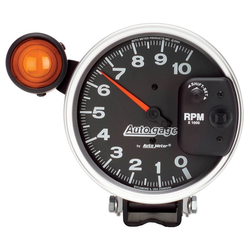 AutoMeter - AutoMeter GAUGE, TACHOMETER, 5" , 10K RPM, PEDESTAL W/ EXT. SHIFT-LITE, BLACK, AUTO GAGE 233904