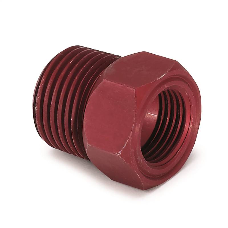 AutoMeter - AutoMeter FITTING, ADAPTER, 1/2" NPT MALE, ALUMINUM, RED, FOR MECH. TEMP. GAUGE 2273