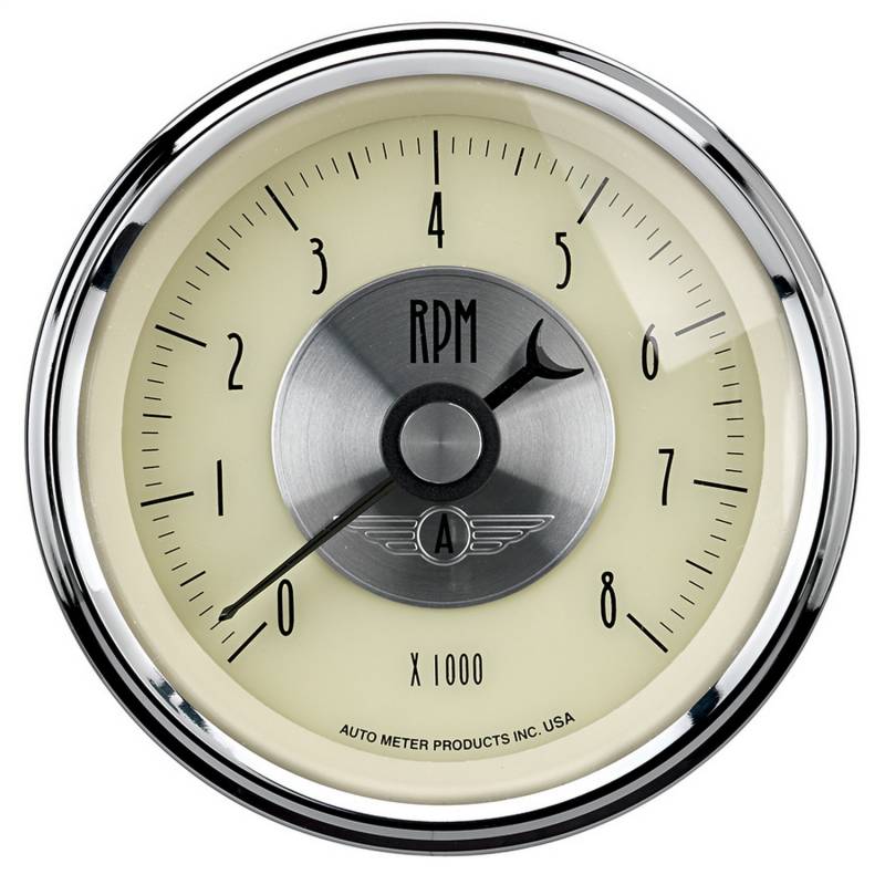 AutoMeter - AutoMeter GAUGE, TACHOMETER, 3 3/8" , 8K RPM, IN-DASH, PRESTIGE ANTQ. IVORY 2097