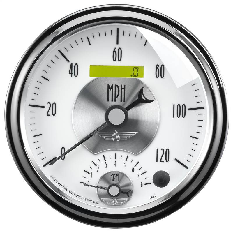 AutoMeter - AutoMeter GAUGE, TACH/SPEEDO, 5" , 120MPH & 8K RPM, ELEC. PROGRAM., PRESTIGE PEARL 2095