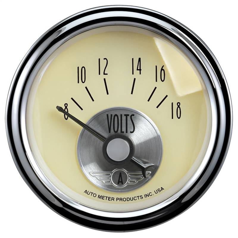 AutoMeter - AutoMeter GAUGE, VOLTMETER, 2 1/16" , 18V, ELEC, PRESTIGE ANTQ. IVORY 2092