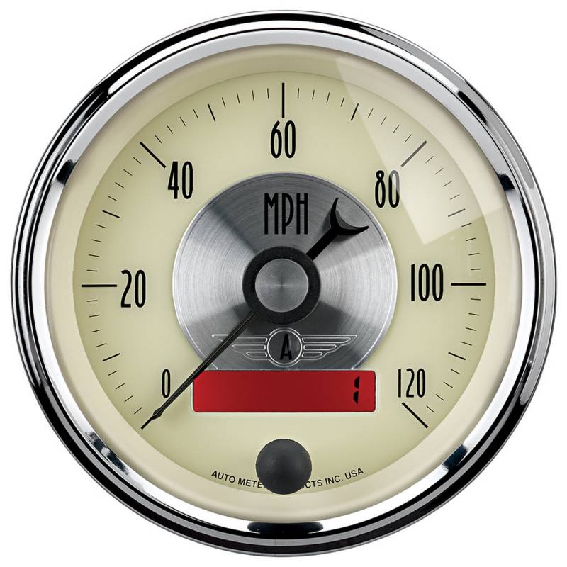 AutoMeter - AutoMeter GAUGE, SPEEDO, 3 3/8" , 120MPH, ELEC. PROGRAM W/LCD ODO, PRESTIGE ANTQ. IVORY 2087
