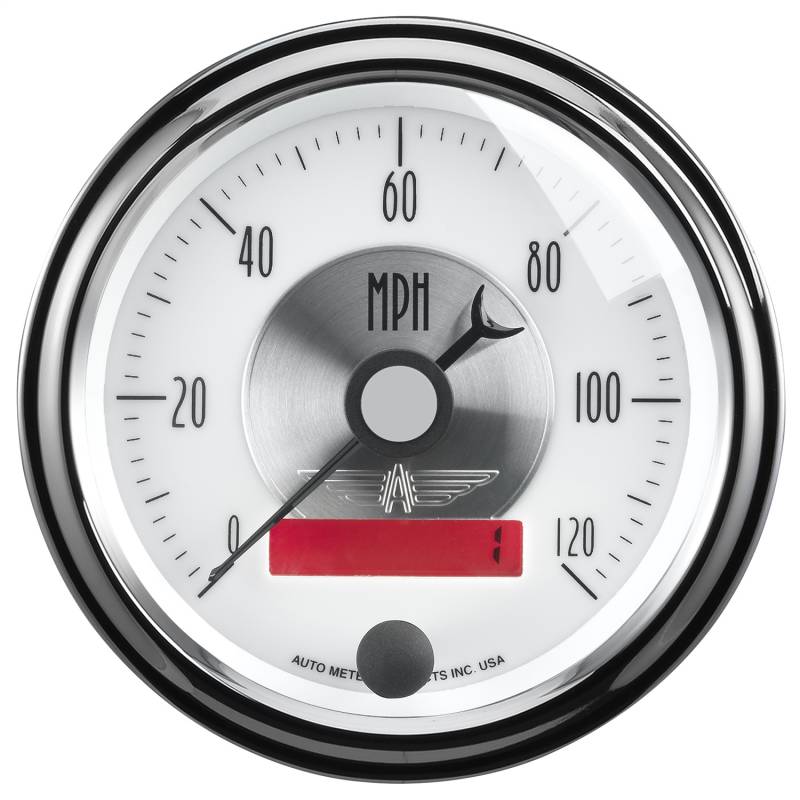 AutoMeter - AutoMeter GAUGE, SPEEDO, 3 3/8" , 120MPH, ELEC. PROGRAM W/LCD ODO, PRESTIGE PEARL 2084