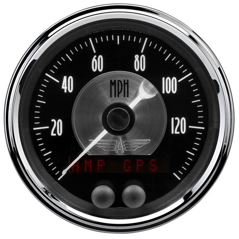 AutoMeter - AutoMeter GAUGE, SPEEDOMETER, 3 3/8" , 140 MPH, GPS, PRESTIGE BLK. DIAMOND 2080