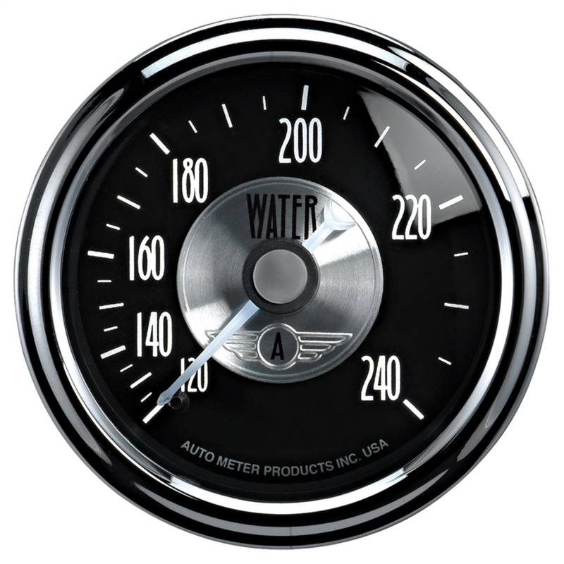 AutoMeter - AutoMeter GAUGE, WATER TEMP, 2 1/16" , 240 Degrees F, MECH, PRESTIGE BLK. DIAMOND 2033