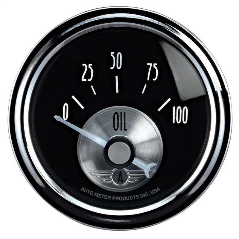 AutoMeter - AutoMeter GAUGE, OIL PRESS, 2 1/16" , 100PSI, ELEC, PRESTIGE BLK. DIAMOND 2028