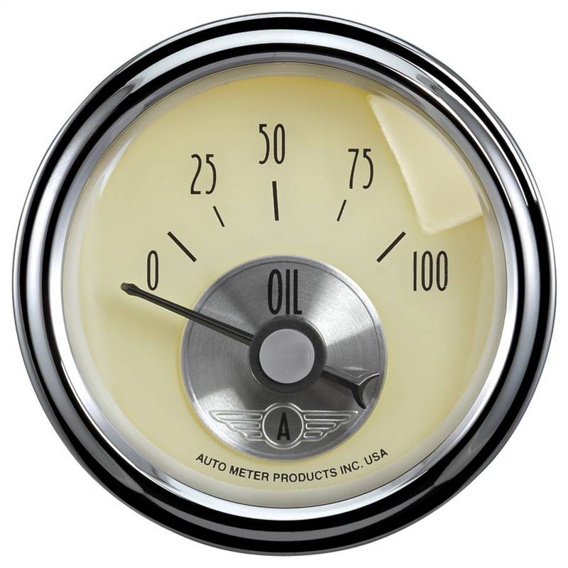 AutoMeter - AutoMeter GAUGE, OIL PRESS, 2 1/16" , 100PSI, ELEC, PRESTIGE ANTQ. IVORY 2027