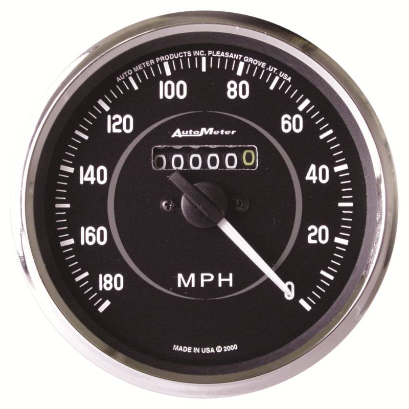 AutoMeter - AutoMeter GAUGE, SPEEDOMETER, 4" , 180MPH, MECHANICAL (REVERSE ROTATION), COBRA 201005