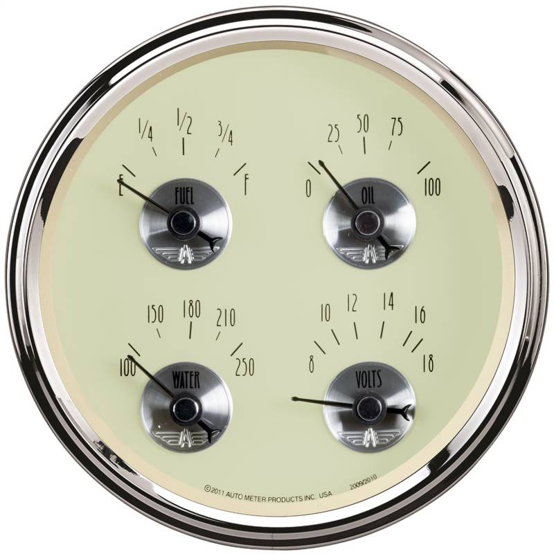 AutoMeter - AutoMeter GAUGE, QUAD, 5" , 240OE-33OF, ELEC, PRESTIGE ANTQ. IVORY 2010
