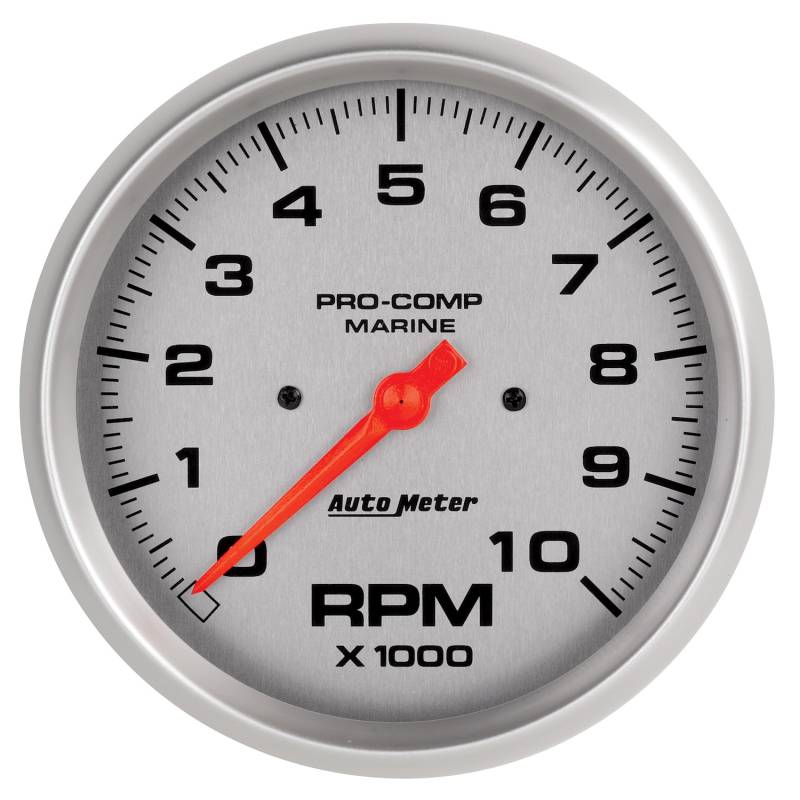 AutoMeter - AutoMeter GAUGE, TACHOMETER, 5" , 10K RPM, MARINE SILVER 200801-33