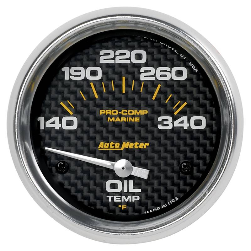 AutoMeter - AutoMeter GAUGE, OIL TEMP, 2 5/8" , 140-300 Degrees F, ELECTRIC, MARINE CARBON FIBER 200765-40