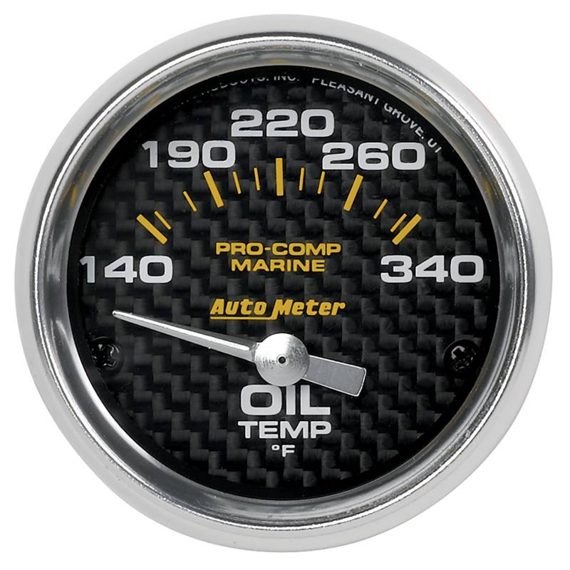 AutoMeter - AutoMeter GAUGE, OIL TEMP, 2 1/16" , 140-300 Degrees F, ELECTRIC, MARINE CARBON FIBER 200764-40