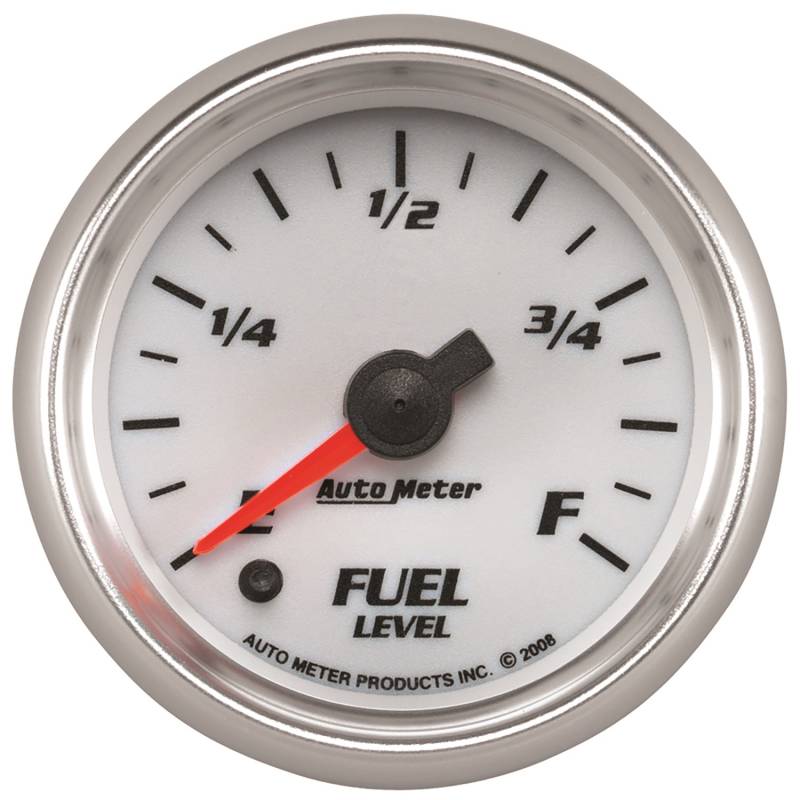 AutoMeter - AutoMeter GAUGE, FUEL LEVEL, 2 1/16" , 0-280O PROGRAMMABLE, WHITE, PRO-CYCLE 19709