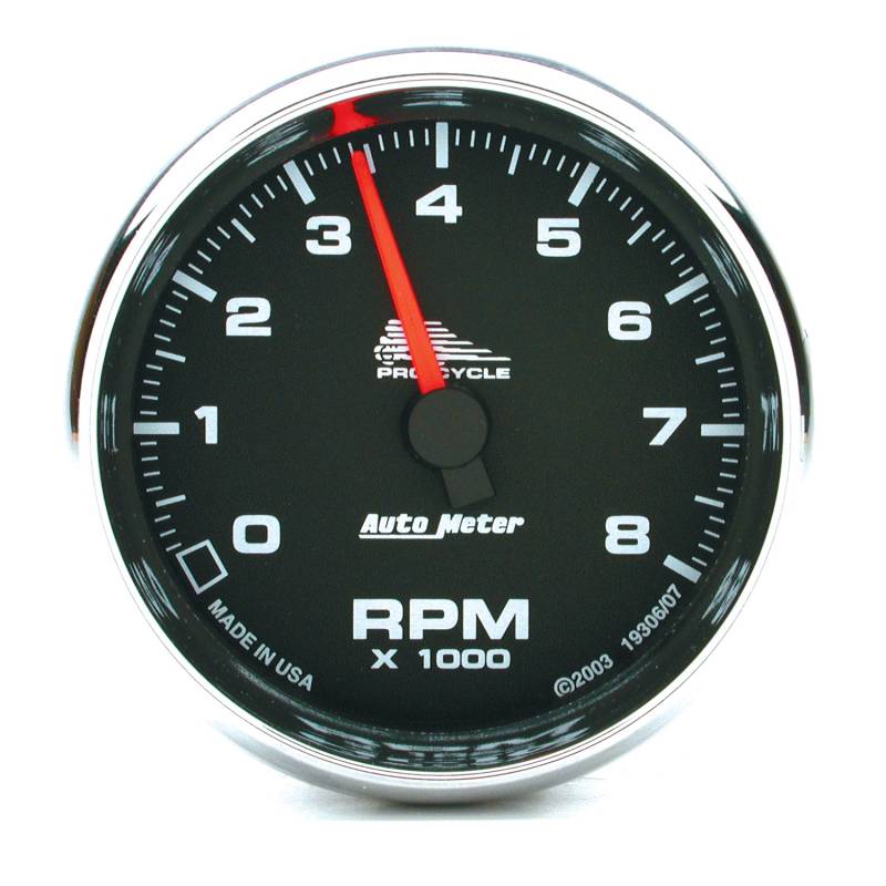 AutoMeter - AutoMeter GAUGE, TACH, 2 5/8" , 8K RPM, 2&4 CYLINDER, BLACK, PRO-CYCLE 19306